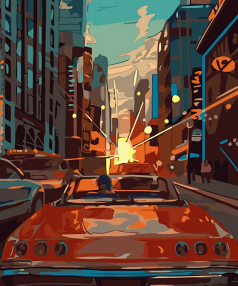 Картина по номерам Strateg Авто в Нью-Йорке 40x50 см (GS653)