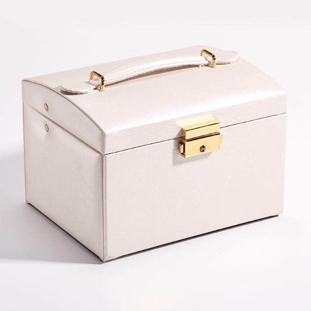 Шкатулка для украшений с зеркалом и ящичками 18х14х12.5 экокожа 12х12х5 см Белый (ШДД-13-4) - фото 2 Шкатулка для украшений с зеркалом и ящичками 18х14х12.5 экокожа 12х12х5 см Белый (ШДД-13-4) - фото 2