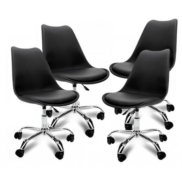 Кресло Bonro B-487 на колесах 4 шт. Черный (2423177889)