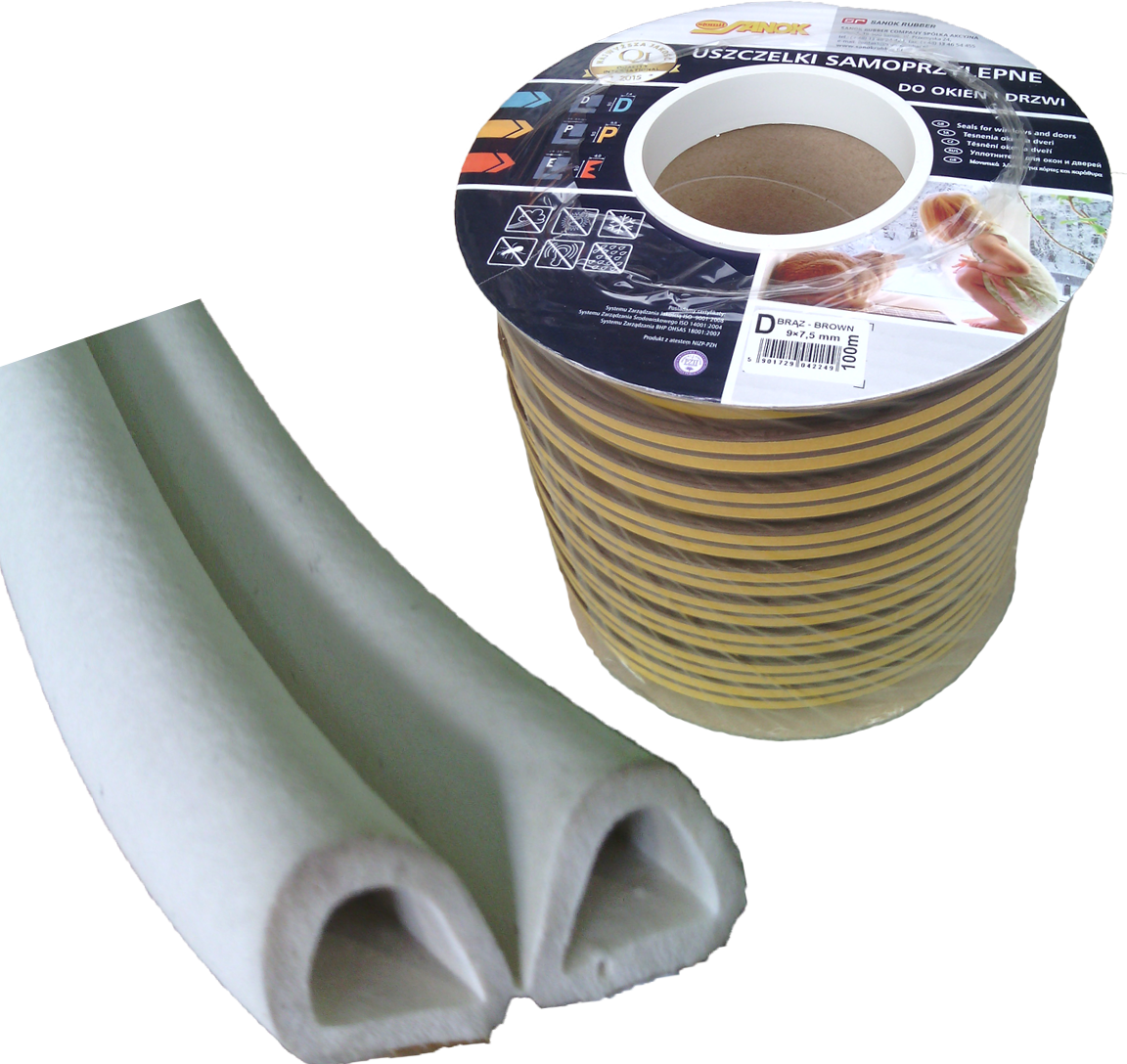 Ущільнювач для вікон та дверей STOMIL D-профіль 9х8 мм Білий