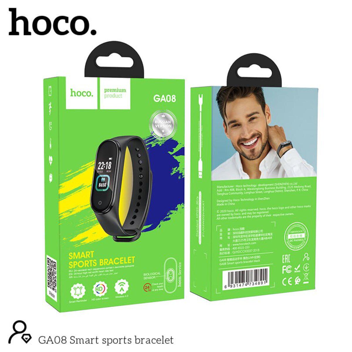 Фитнес-браслет Hoco GA08 Smart sports bracelet Bluetooth Black (19557207) - фото 4