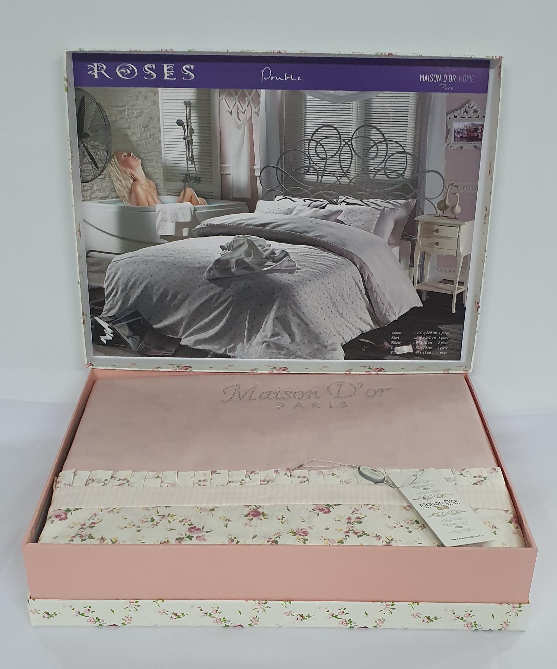 Комплект постельного белья Maison D'or Cатин 200х220 Roses Rose Color (02MD200220SRoses05)