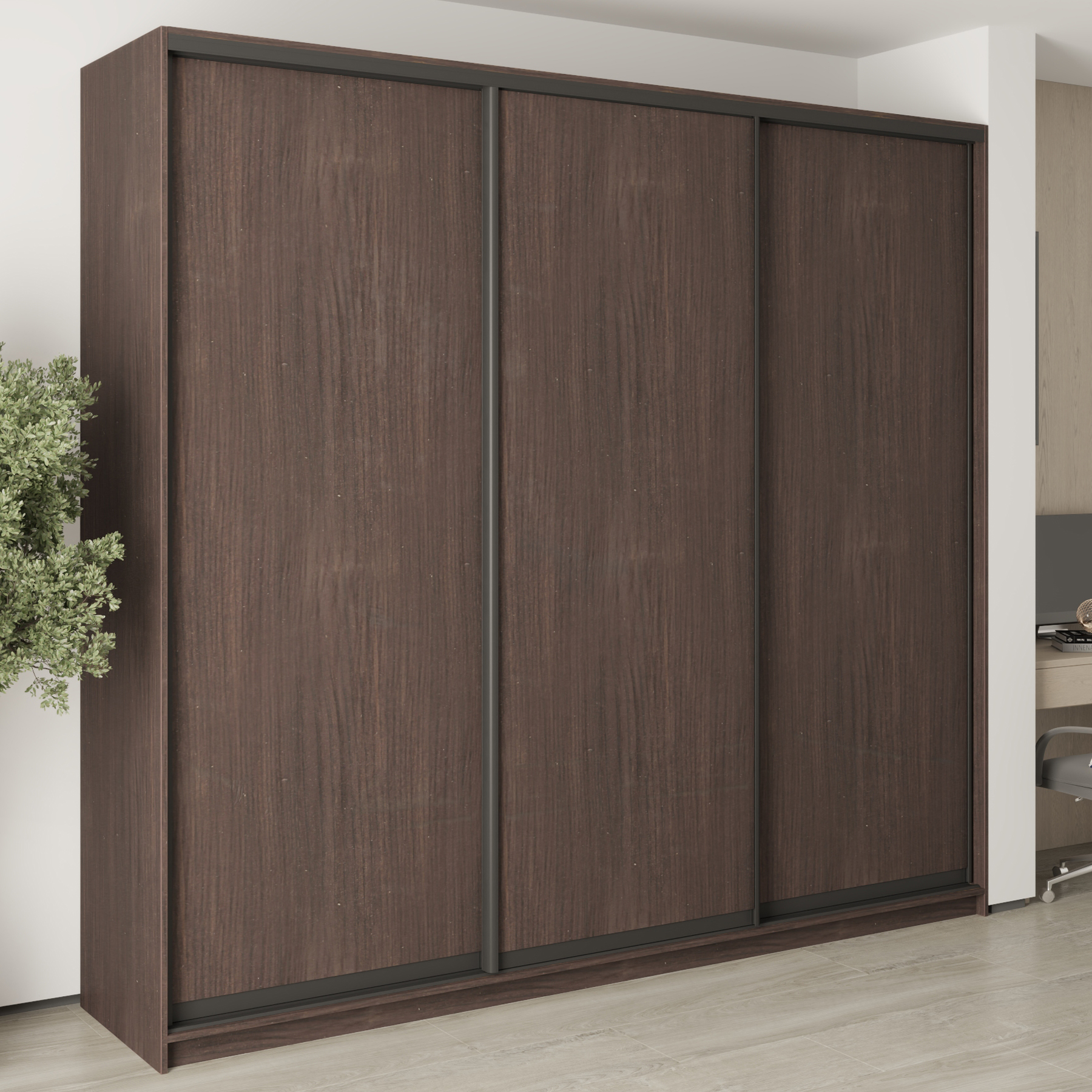 Шкаф-купе трехдверный Mebel Star Комбо BG MBS-9536 260х45х240 см Дуб ристрето (1009525)