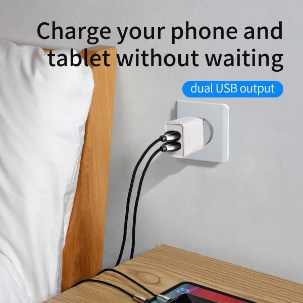 Зарядное устройство Baseus Speed Dual 2.1 A 10.5 W White (CCFS-R02) - фото 8