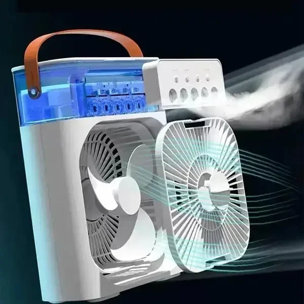 Вентилятор портативний зі зволожувачем і LED-підсвіткою 4в1 USB (2077) - фото 4