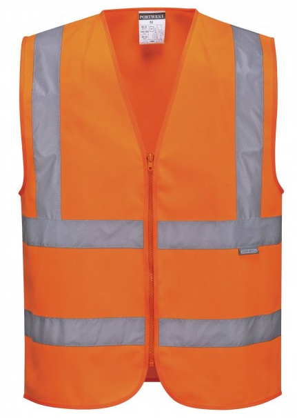 Жилет сигнальний PORTWEST C375 Hi Vis Zipped Vest на блискавці XL Помаранчевий (C375ORRXL)