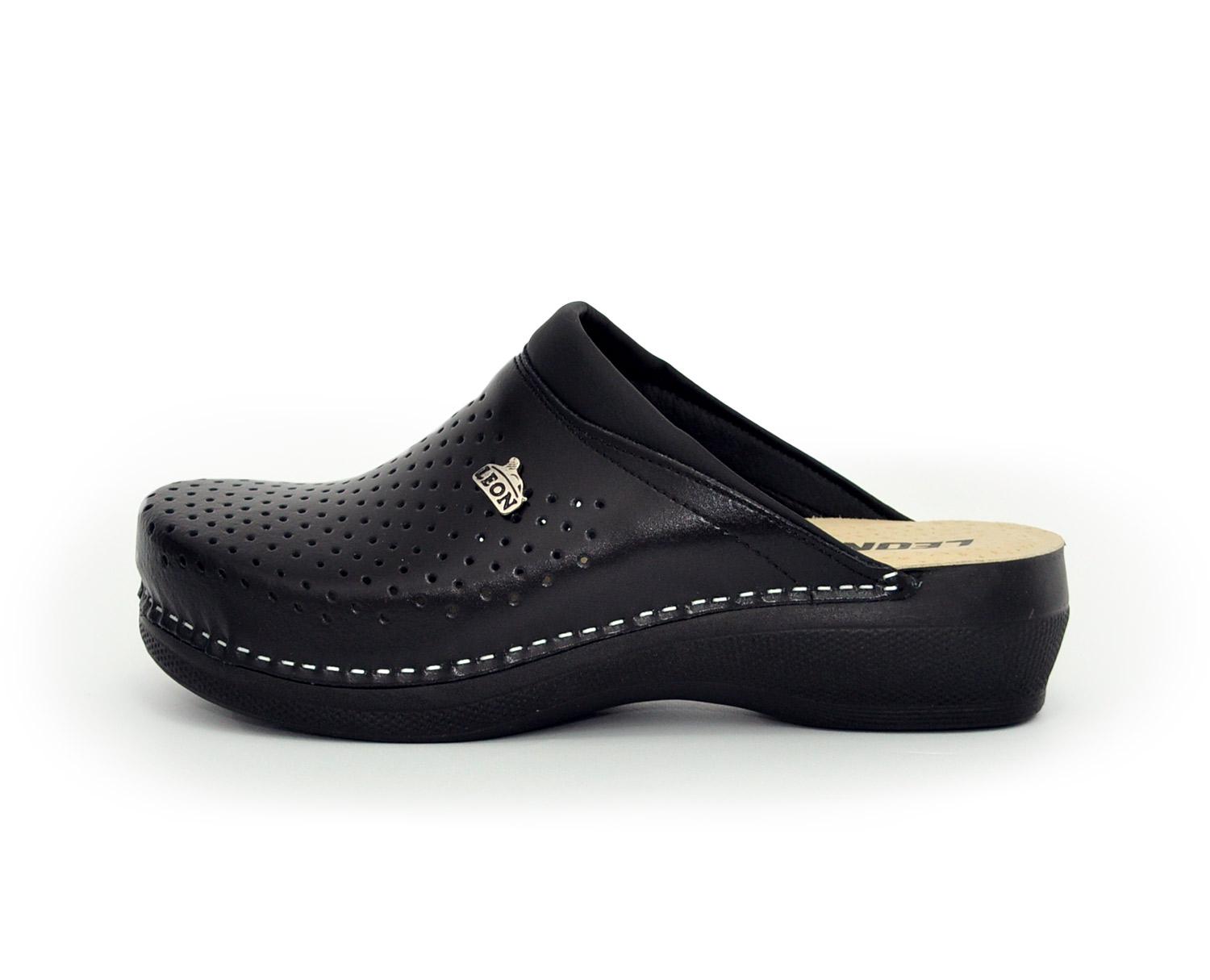 Женские сабо кожаные Leon PU100 р. 36 Черный