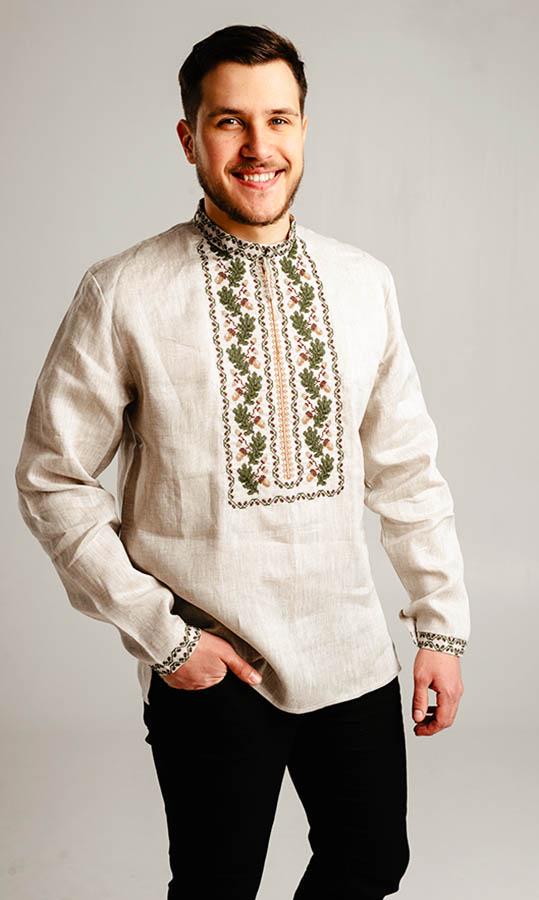 Вишиванка чоловіча Вишиваночка р. 56 Бежевий (348-3)