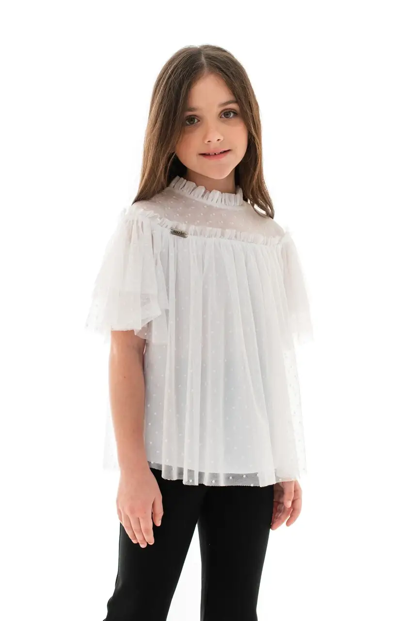 Блуза на девочку Suzie с коротким рукавом 158 см Белый (27225196)