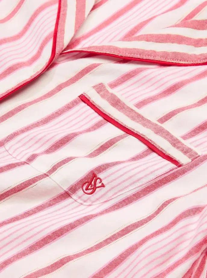 Піжама фланель сорочка/штани Victoria's Secret Flannel Long Pajama Set смужка Regular М Рожевий (26811509D) - фото 3 Піжама фланель сорочка/штани Victoria's Secret Flannel Long Pajama Set смужка Regular М Рожевий (26811509D) - фото 3