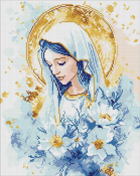 Алмазная мозаика Ideyka Небесная Мария 40x50 см (Id-AMO8209)