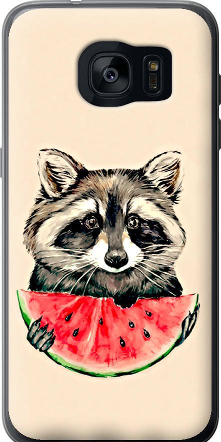 Чохол на Samsung Galaxy S7 Edge G935F Єнотик з кавуном (4605u-257-42517)