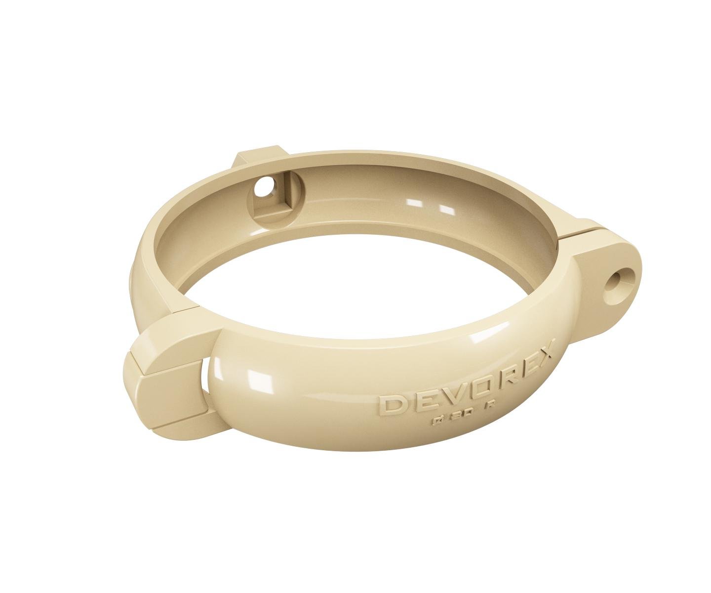 Хомут крепления трубы ПВХ DEVOREX Classic 120 Бежевый (11708741)