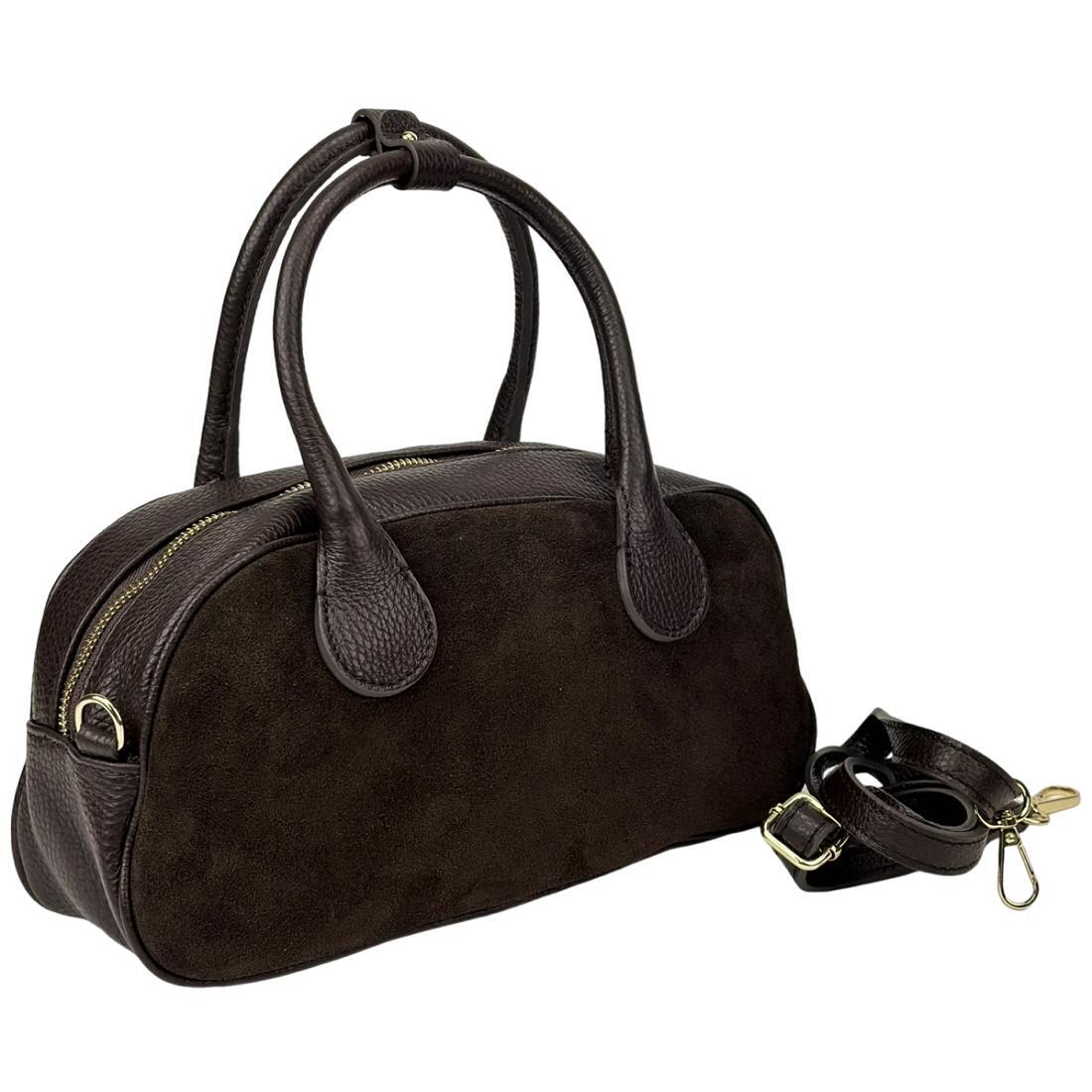 Жіноча сумка Royal Bag F-IT-3017DB замшева Шоколадний (8146) - фото 3 Жіноча сумка Royal Bag F-IT-3017DB замшева Шоколадний (8146) - фото 3