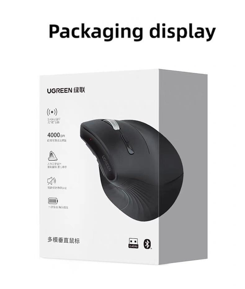 Мышь вертикальная Ugreen 2.4G 5.4 Черная (55559) - фото 9 Мышь вертикальная Ugreen 2.4G 5.4 Черная (55559) - фото 9