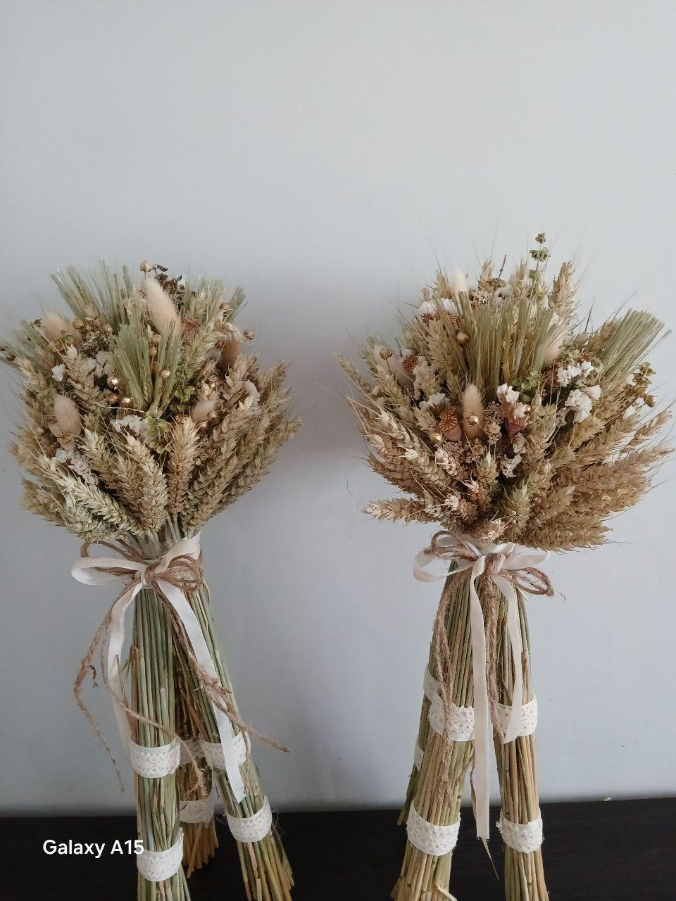 Дидух рождественский из колосья пшеницы/льна и овса на трех ножках 50-55 см с белой лентой (2822850612) - фото 5 Дидух рождественский из колосья пшеницы/льна и овса на трех ножках 50-55 см с белой лентой (2822850612) - фото 5