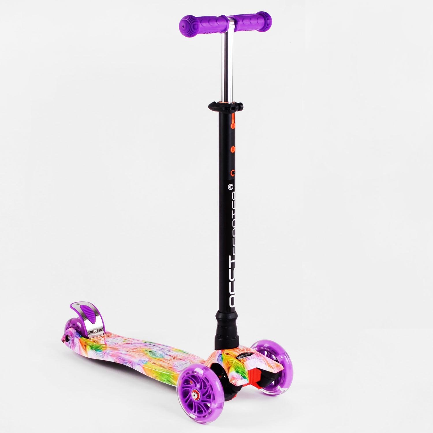 Самокат Best Scooter Maxi 4 колеса PU/свет/трубка руля алюминиевая Multicolor (116116)