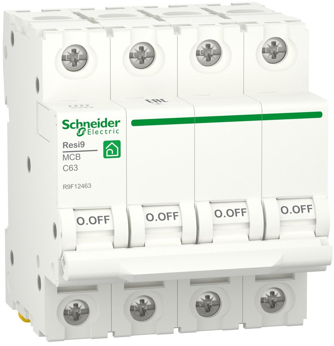 Автоматический выключатель Schneider Electric RESI9 4P 63A 6кА С (R9F12463)