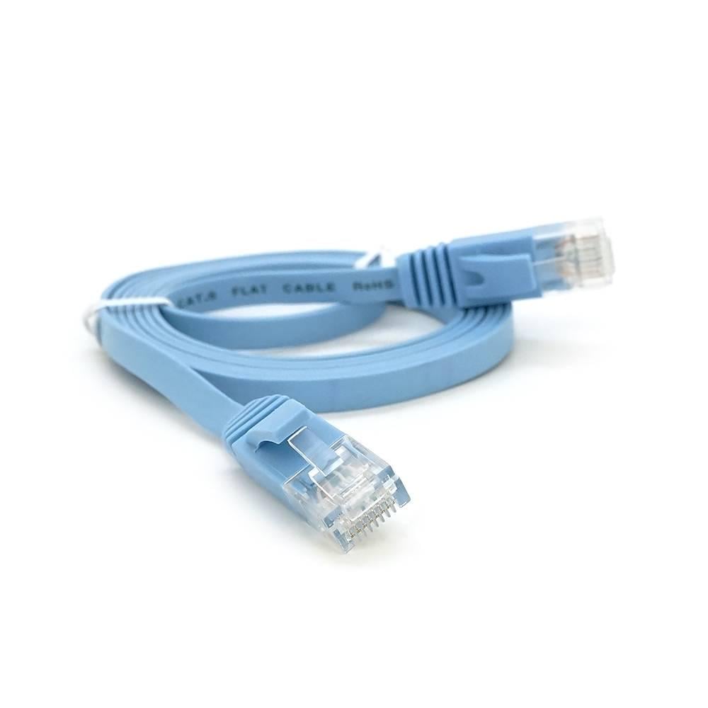 Патч-корд литой плоский WEEPDA UTP RJ45 Cat.6 1 м Синій