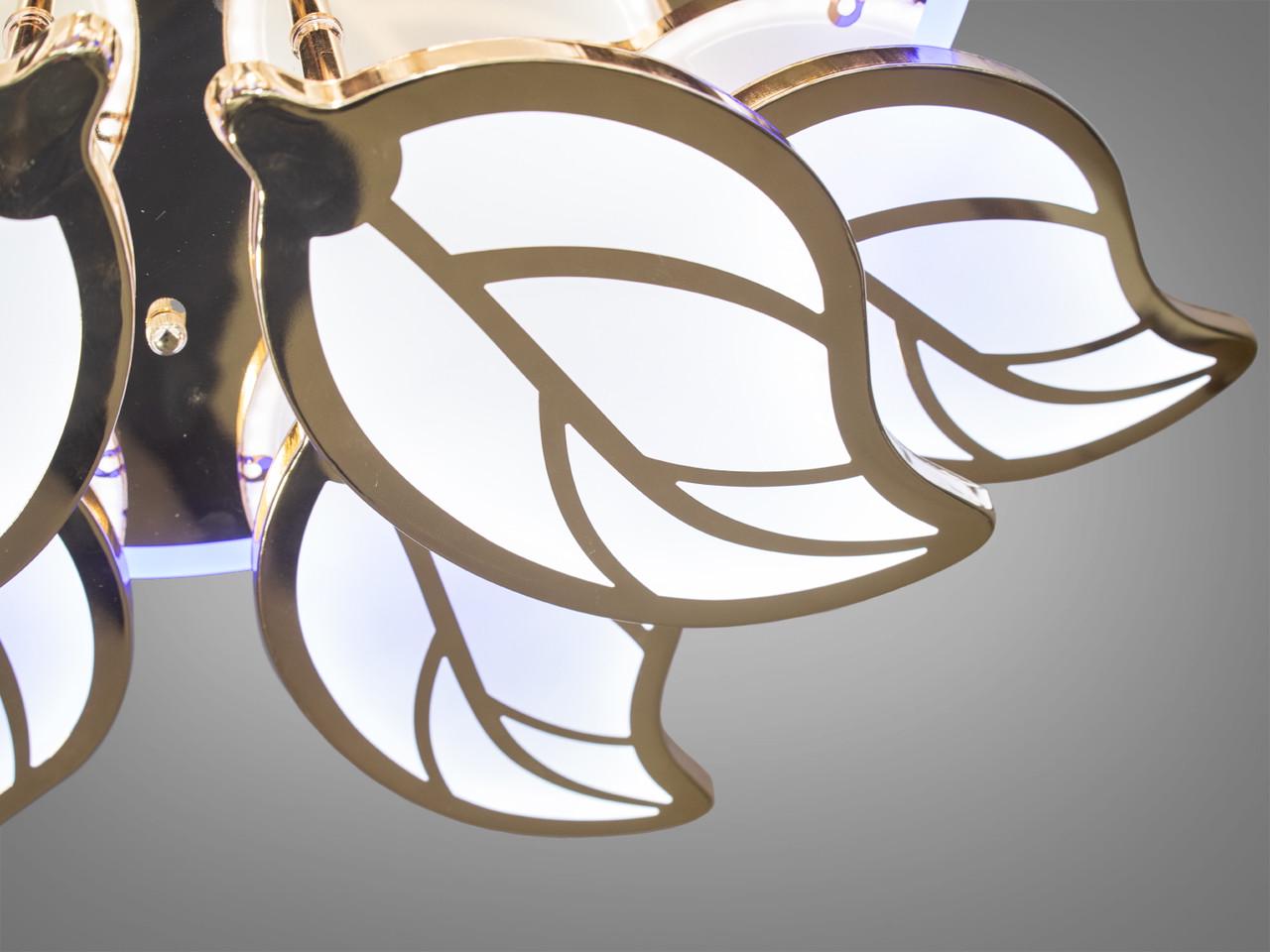 Люстра светодиодная для гостиной с подсветкой 8028-8+4G-LS 180W на 26 м2 Золотой (1866761050) - фото 6 Люстра светодиодная для гостиной с подсветкой 8028-8+4G-LS 180W на 26 м2 Золотой (1866761050) - фото 6