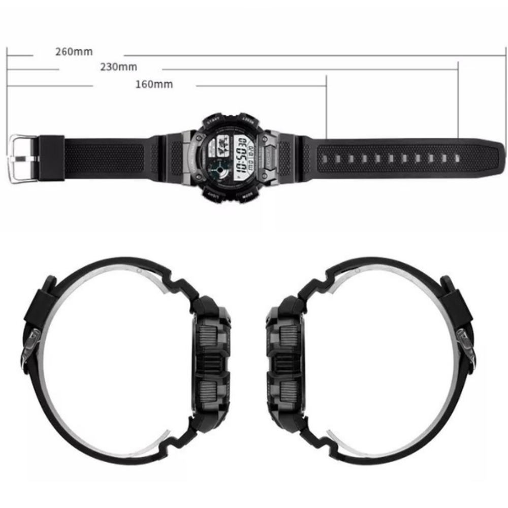 Наручные часы мужские Skmei электронные военные с подсветкой водостойкие ударопрочные Черный (1723) - фото 4 Наручные часы мужские Skmei электронные военные с подсветкой водостойкие ударопрочные Черный (1723) - фото 4