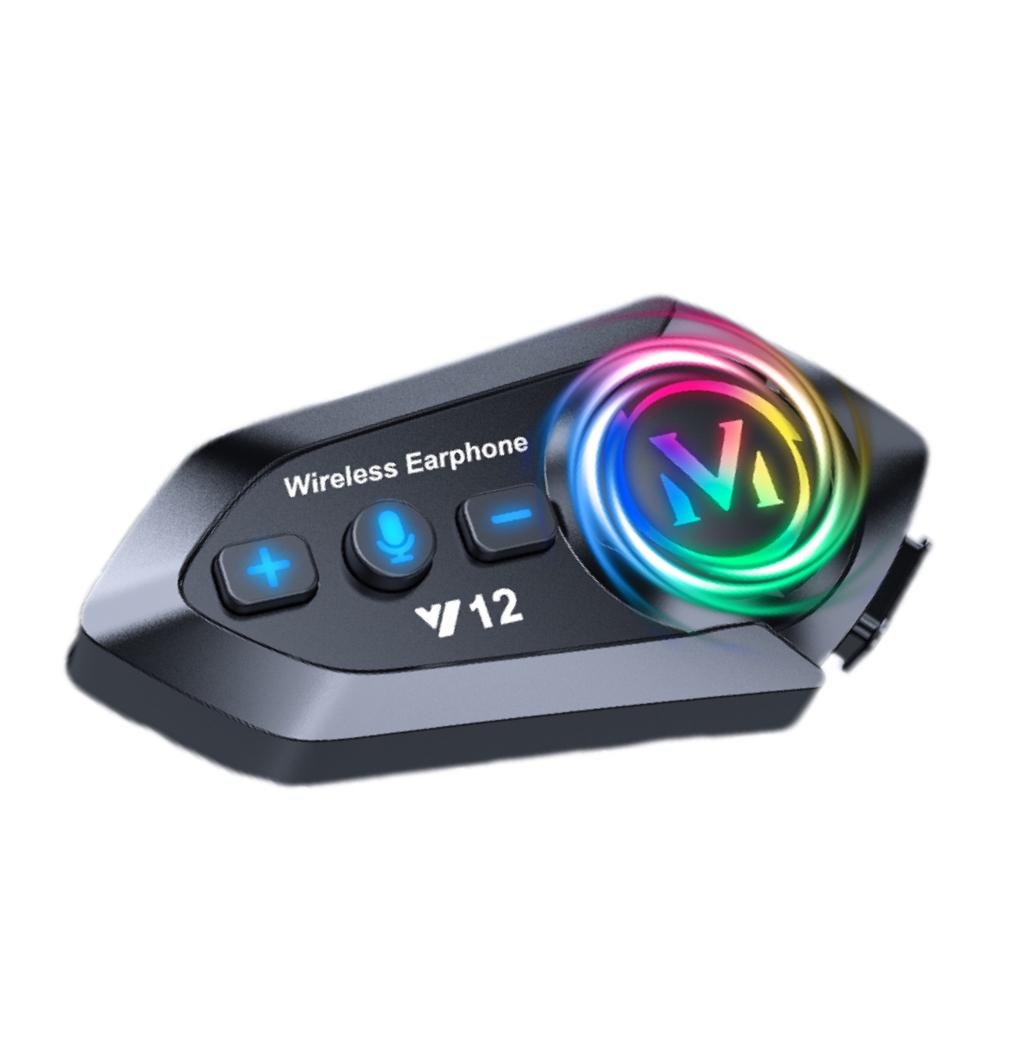 Мотогарнітура Y12 для шолома Bluetooth 5.4 з двома мікрофонами шумозаглушенням водозахистом IP56