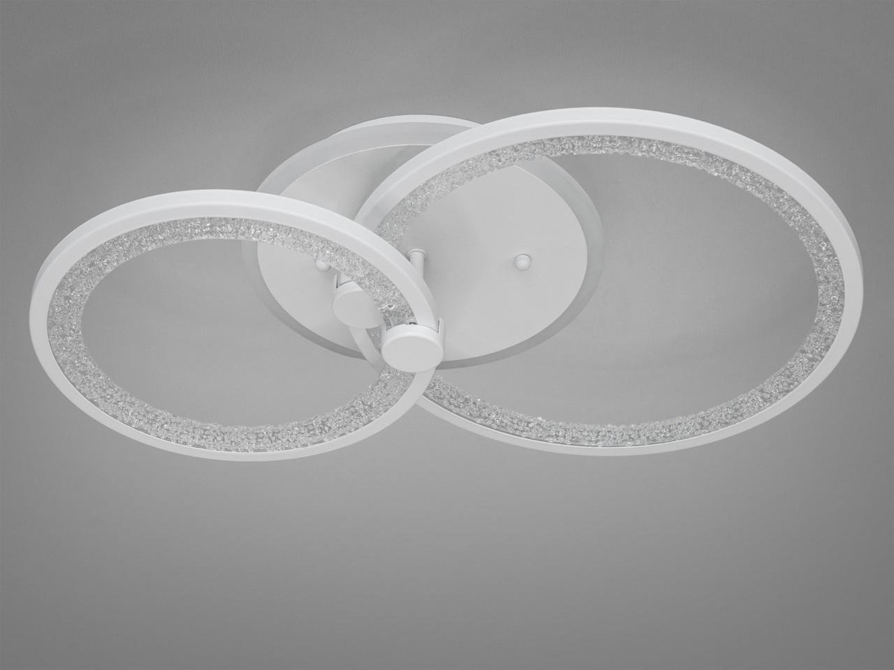Люстра светодиодная 8180-2WH-LS кольцами в спальню с диммером 55W на 8 м2 Белый (2462621370) - фото 5 Люстра светодиодная 8180-2WH-LS кольцами в спальню с диммером 55W на 8 м2 Белый (2462621370) - фото 5