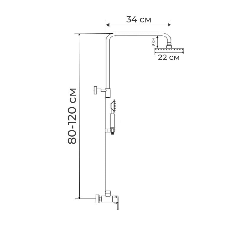 Душова система із змішувачем Haiba Mars 003-J HB0911 Хром (129671) - фото 2 Душова система із змішувачем Haiba Mars 003-J HB0911 Хром (129671) - фото 2
