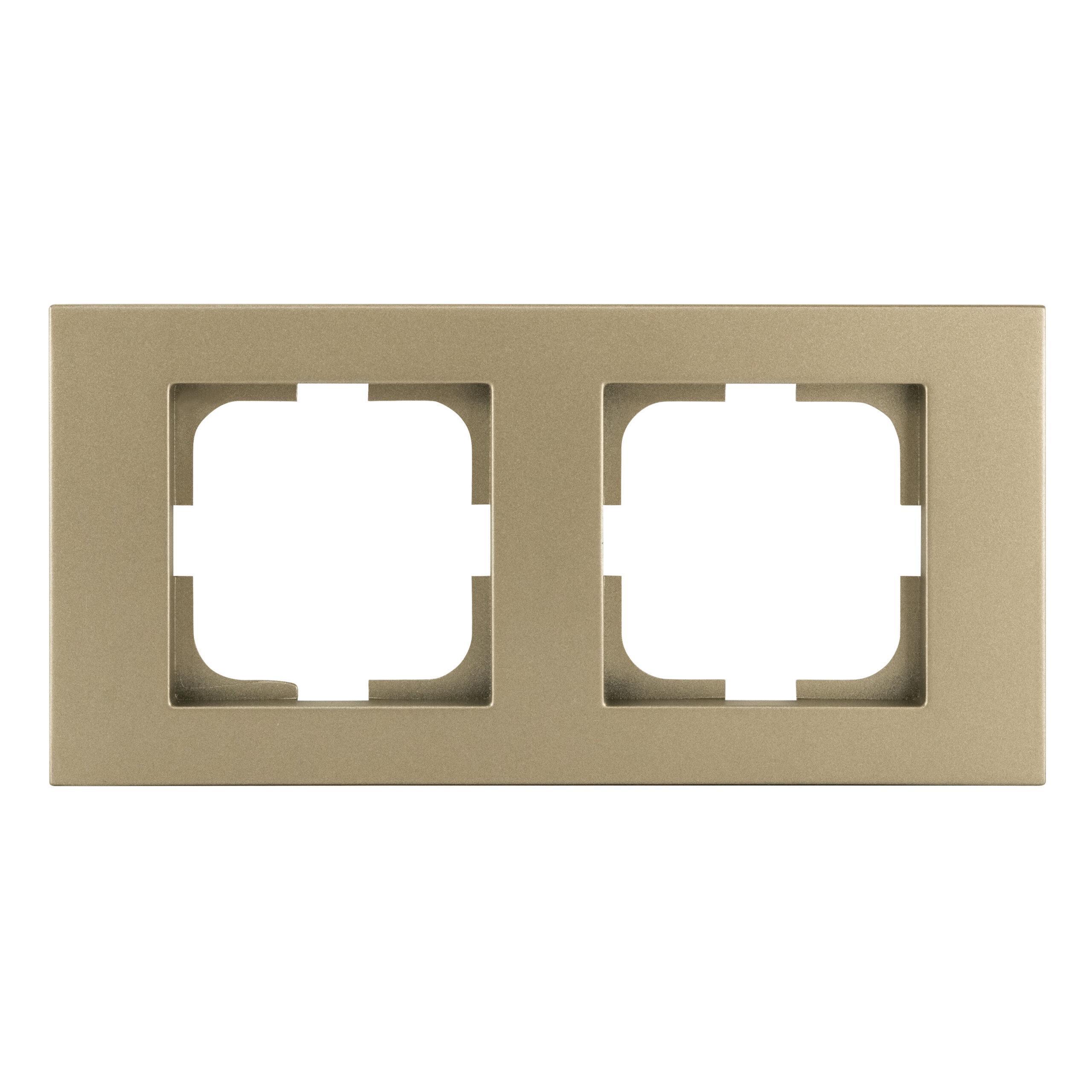 Рамка двухместная горизонтальная Ovivo Grano Титановый (00000007694)