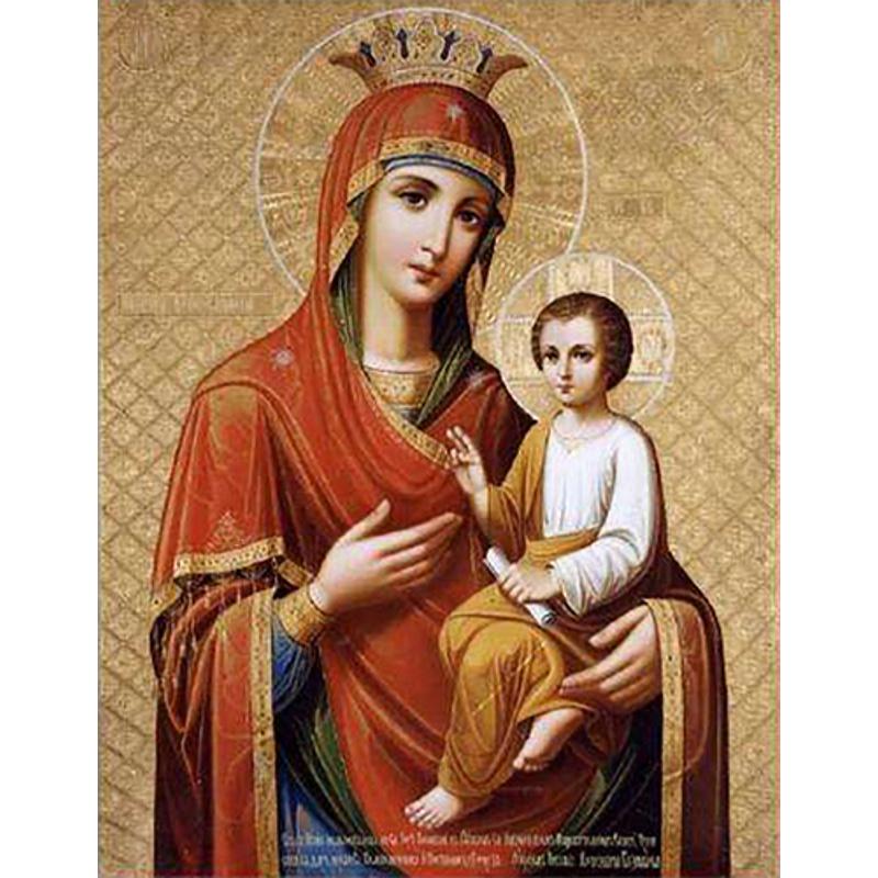 Алмазна мозаїка Strateg Преміум Ікона Скоропослужниця 40x50 см (Str-JSFH85872)