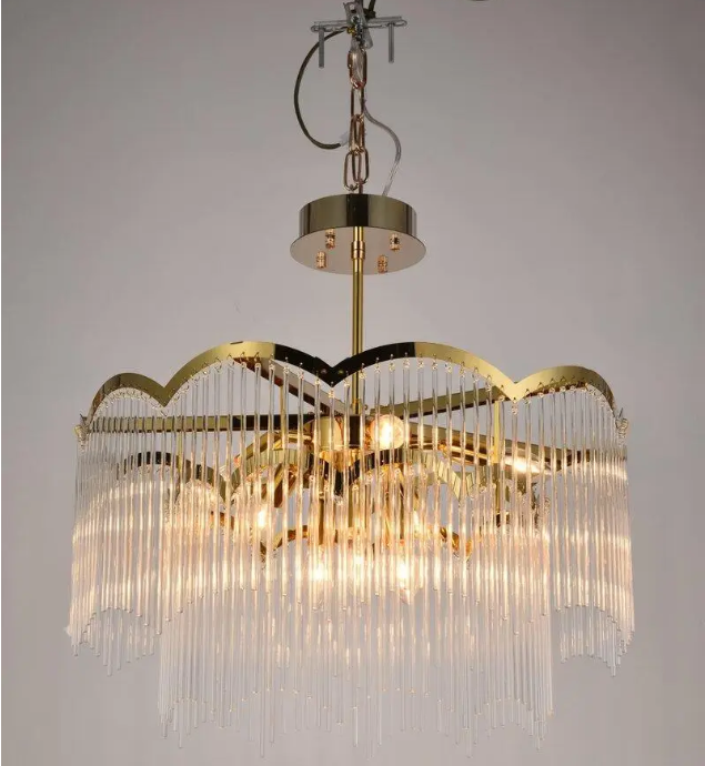 Люстра Sirius с хрустальным плафоном под восемь ламп E14 Золотой (Ш 5154/600 GD)