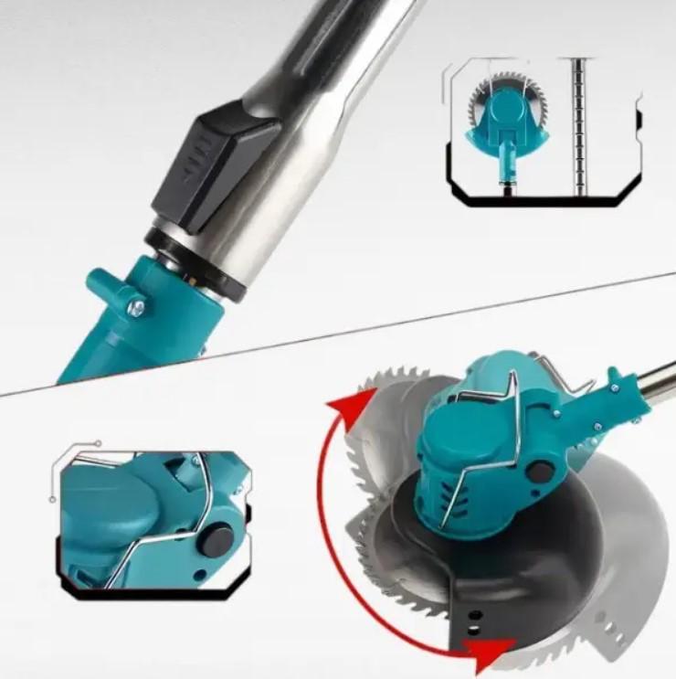 Газонокосилка аккумуляторная с 2 АКБ по 2000 мАч Синий (2104618657) - фото 14