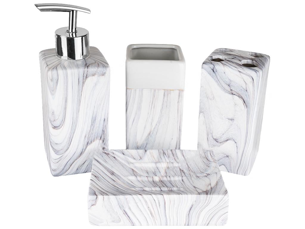 Набор для ванной керамический Marble 24x21x6,5 см (MMS-WW00773)