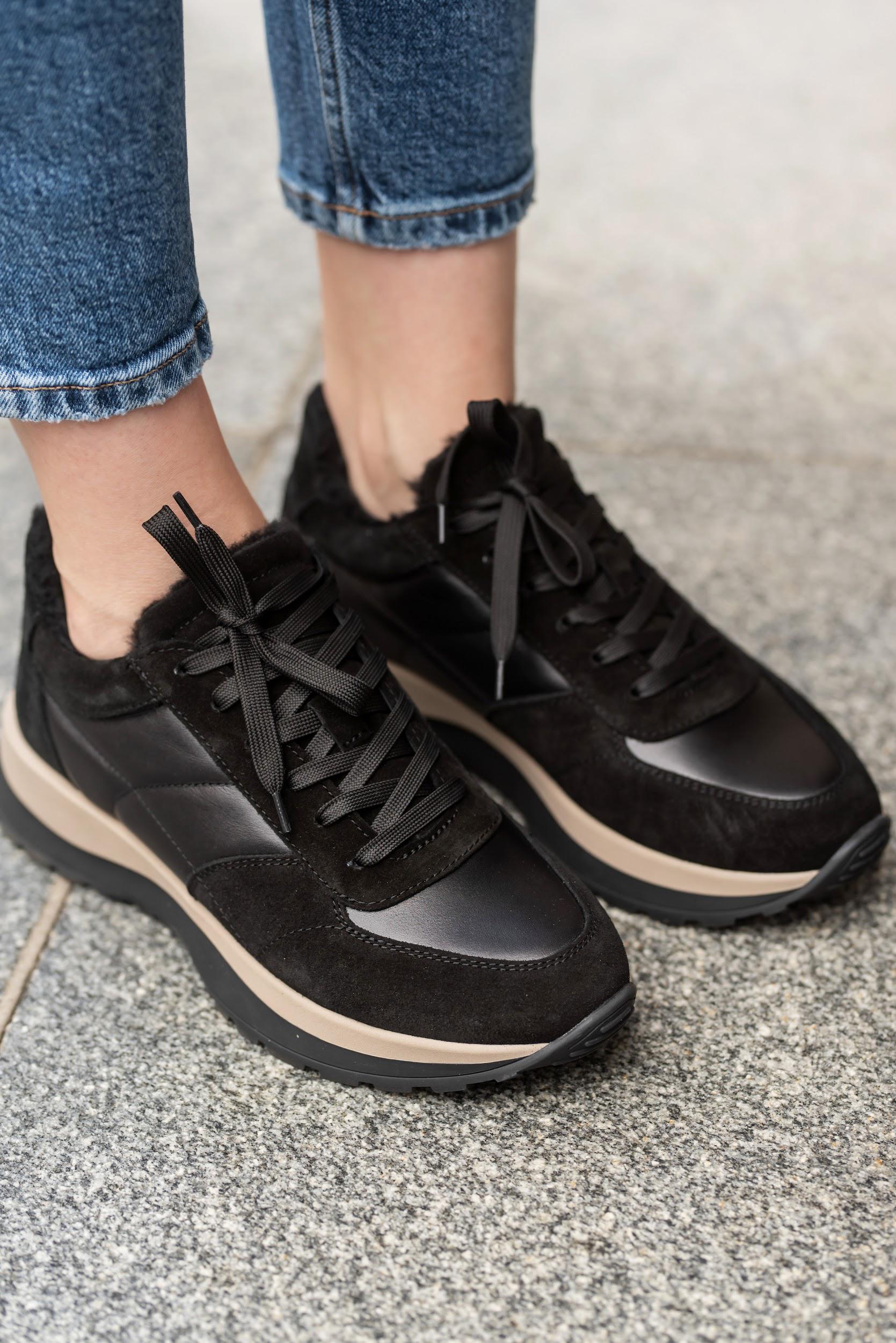 Кроссовки женские кожа и замша на меху р. 40 26 см Черный - фото 13 Кроссовки женские кожа и замша на меху р. 40 26 см Черный - фото 13