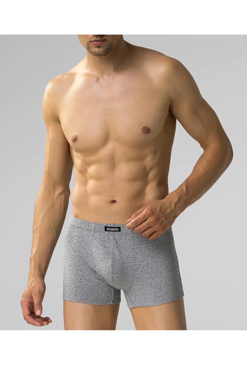 Набор трусов-боксеров мужских Atlantic 3MH-199 низкой посадки хлопковых 3 шт. M Темно-синий/Синий/Серый меланж (2403379338) - фото 4
