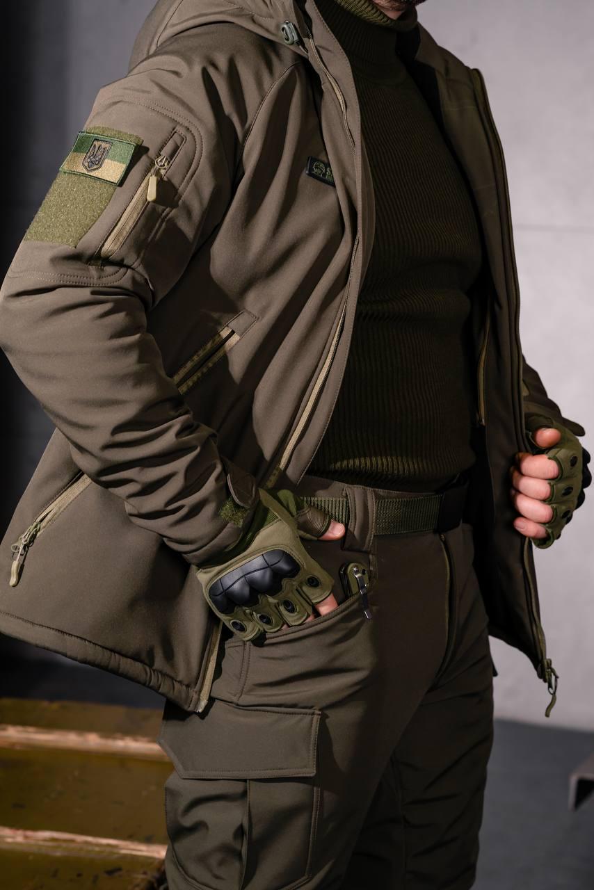 Куртка зимняя SM Softshell S Оливковый (9668984) - фото 2 Куртка зимняя SM Softshell S Оливковый (9668984) - фото 2