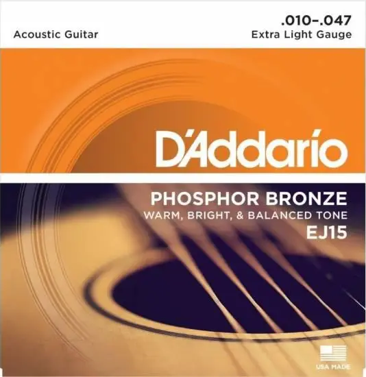 Струни для акустичної гітари D'Addario EJ15 .010-.047 та 3 медіатори (2327283091)