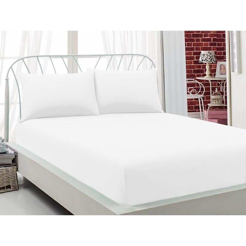 Простынь махровая на резинке с наволочками Lotus 160х200 + 50х70 Белый (svt-2000022212922)