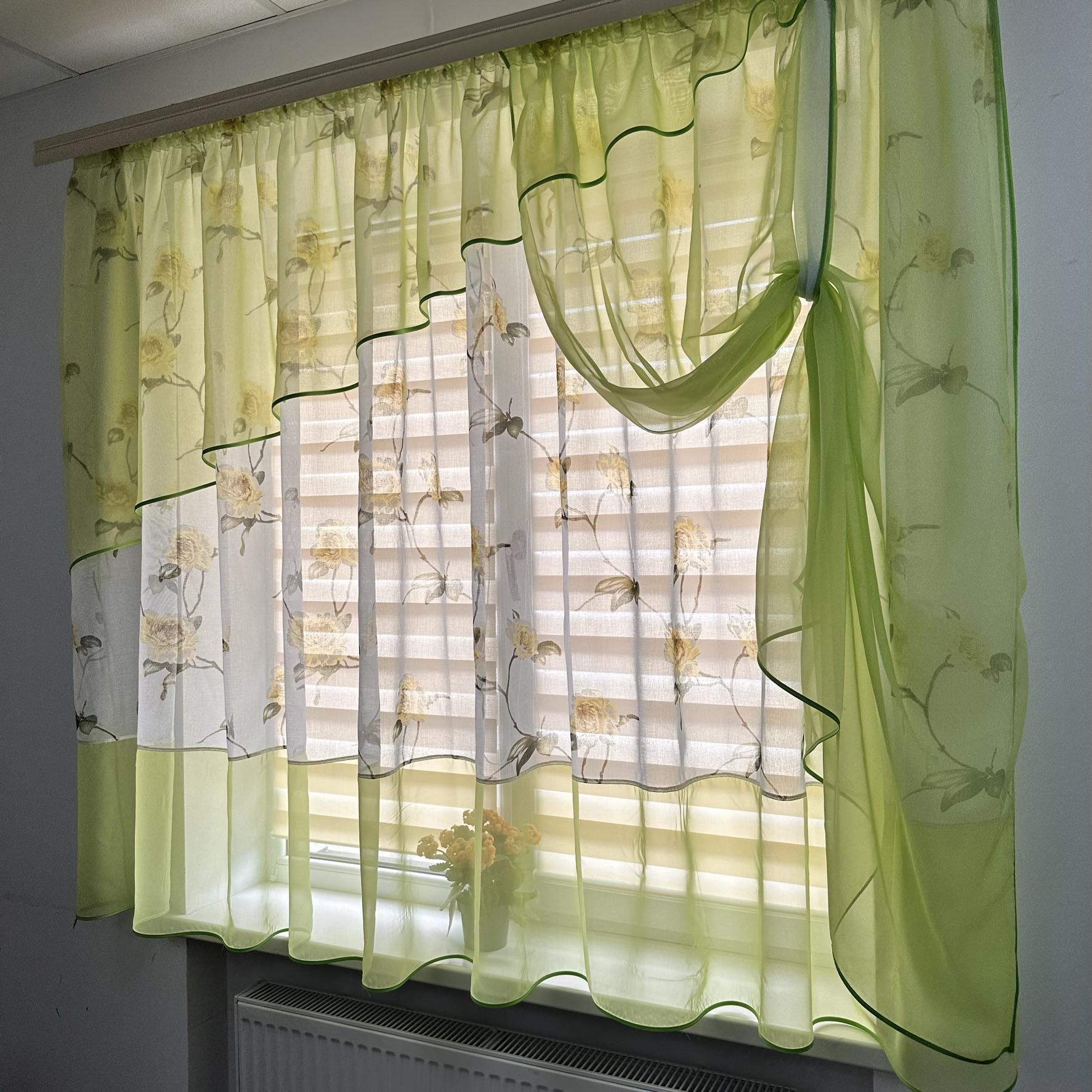 Фіранка на кухню TG Home №410 Салатовий (410-7) - фото 5 Фіранка на кухню TG Home №410 Салатовий (410-7) - фото 5