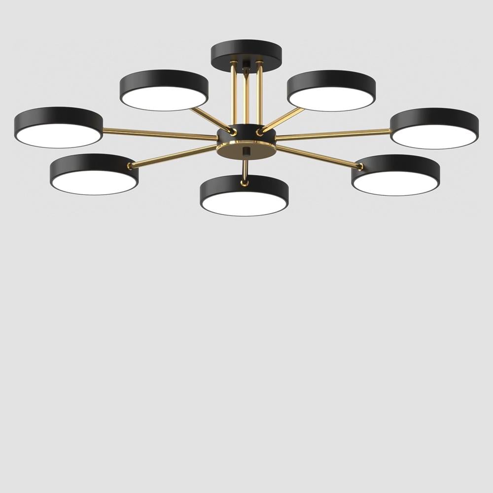 Люстра потолочная светодиодная Light House SRS-19521/7 BK+FGD Черный/Золотой