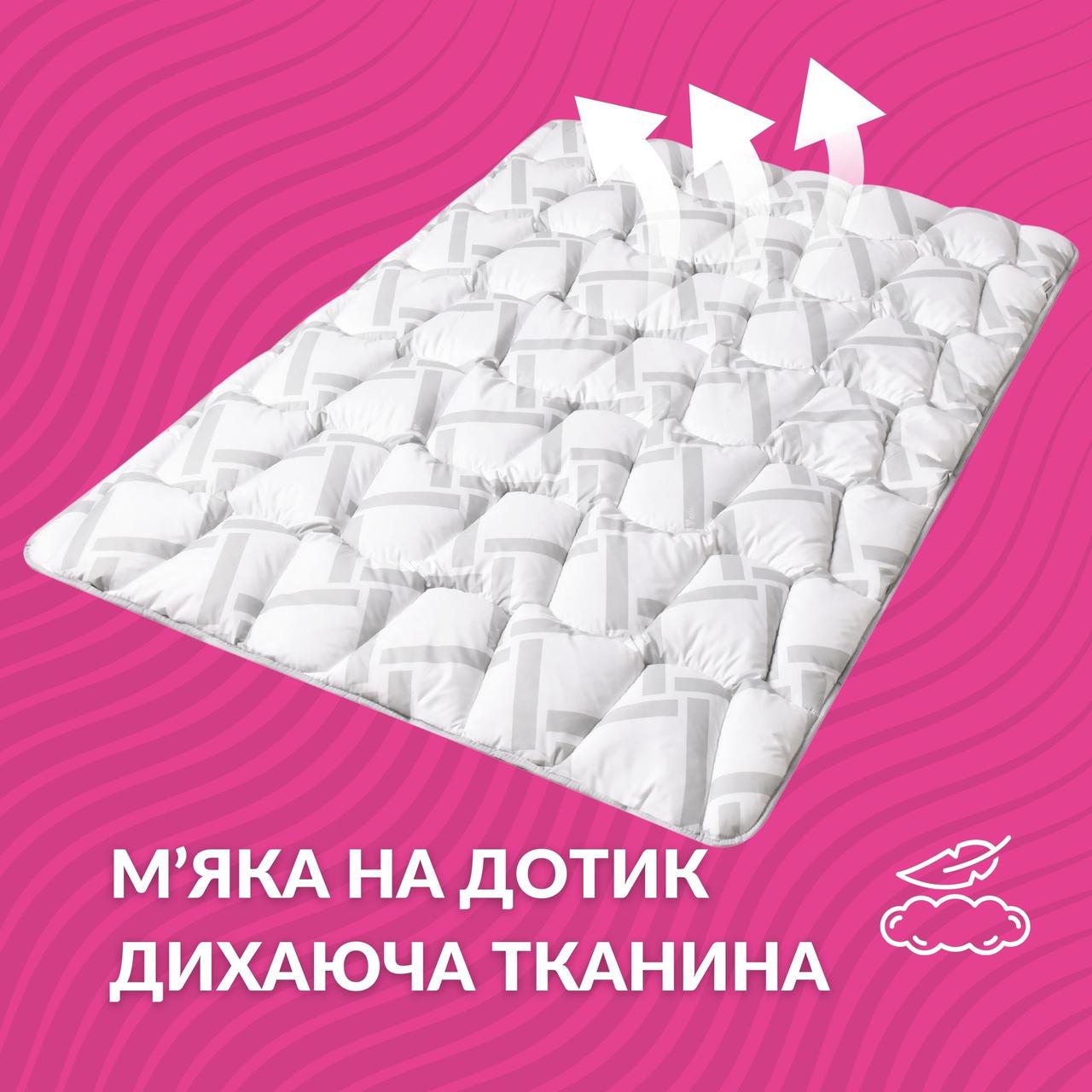 Ковдра IDEIA ELEGANTLY із штучного лебединого пуху євро 200х220 см із подушками 50х70 см 2 шт. - фото 6