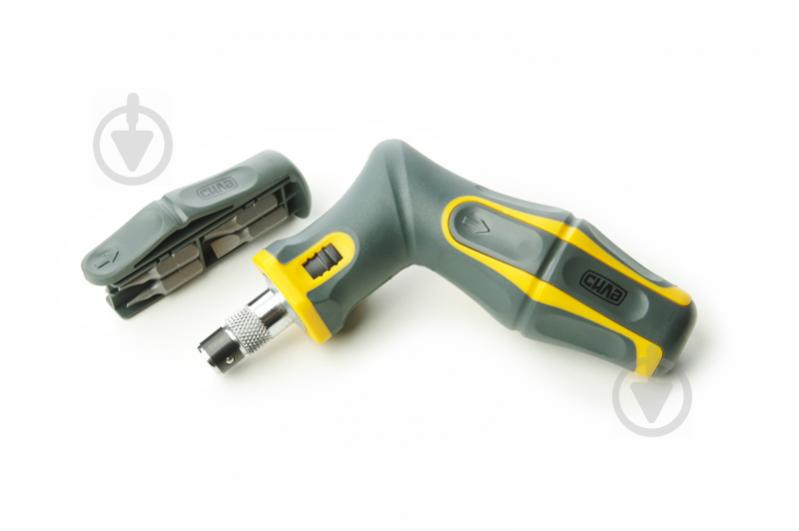 Викрутка реверсійна СИЛА CrV з комплектом насадок 16 біт зігнута (031573)