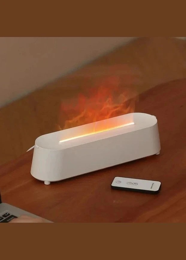 Зволожувач повітря Flame Diffuser Humidifier RGB з ефектом полум'я з резервуаром для ефірної олії Білий (9133) - фото 5