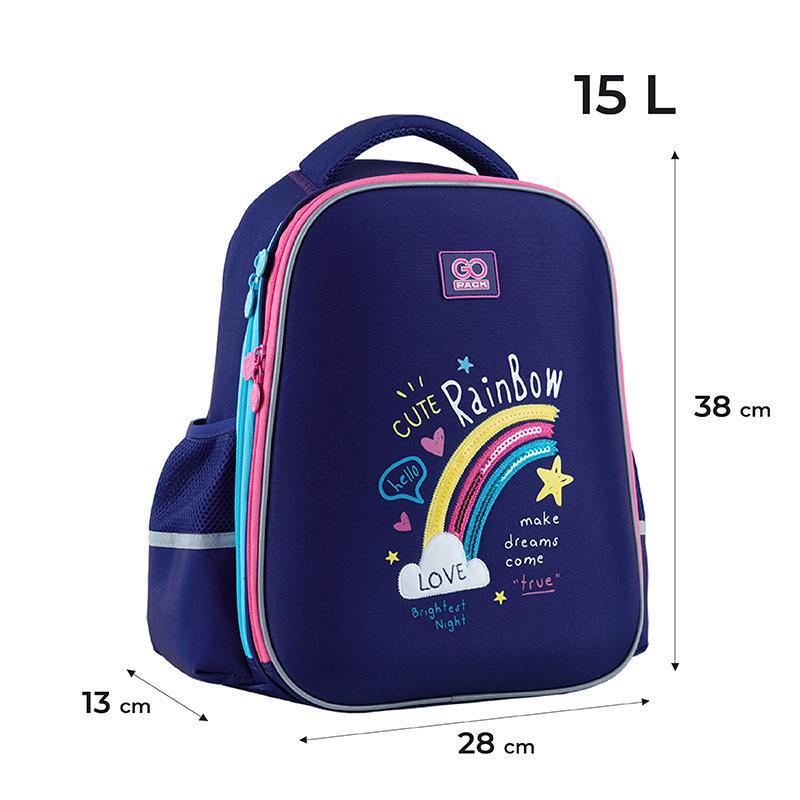 Рюкзак шкільний GoPack Education Cute Rainbow 38x28x13 см 15 л Синій (GO24-165M-1) - фото 8