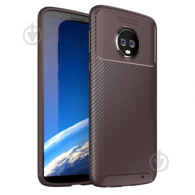 Чохол Carbon Case Motorola G6 Plus Коричневий (hub_SdiO92430)