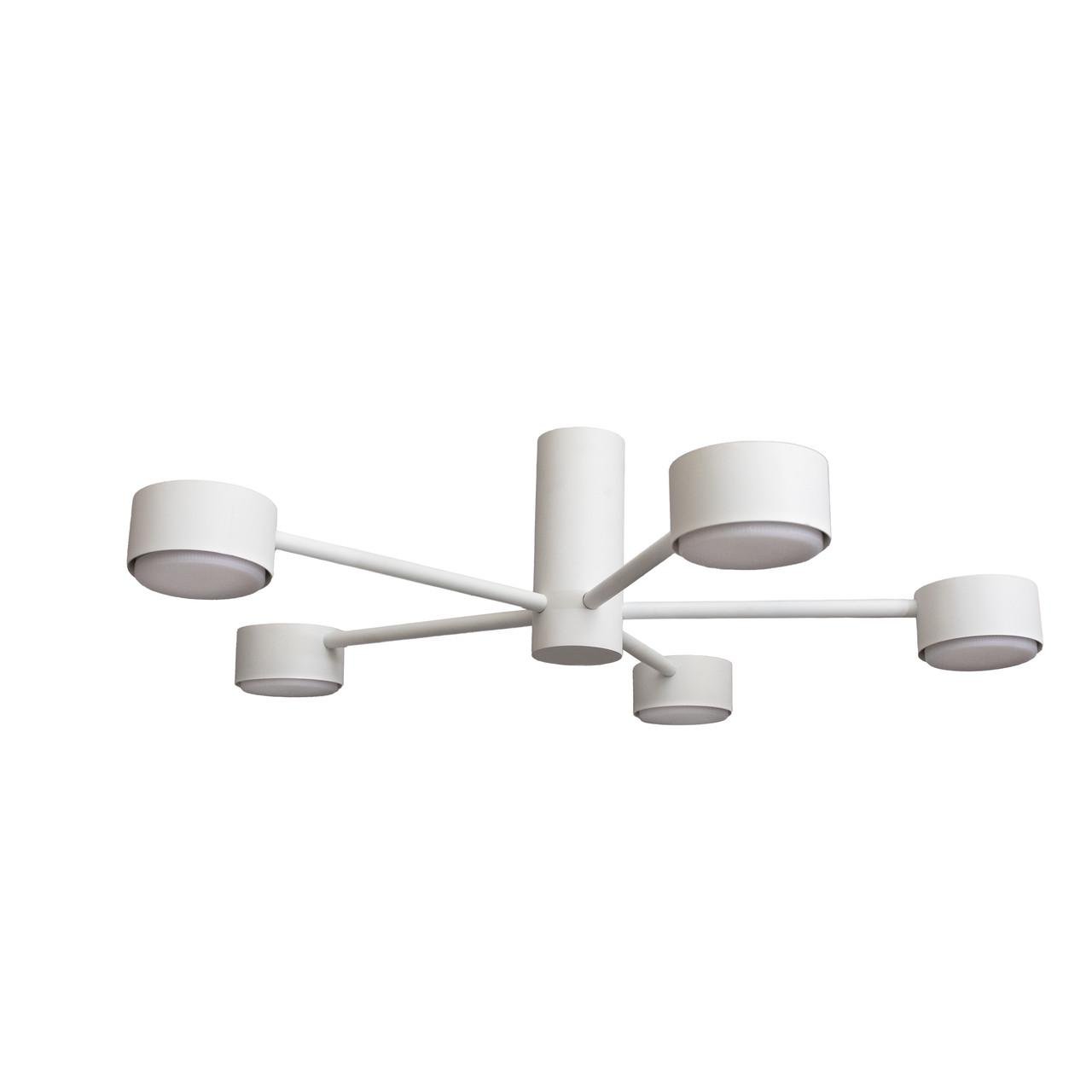Потолочная люстра MSK ELECTRIC Copter NL 8041-5 WH на пять круглых плафонов под лампы GX53 Белый (MSK_618758) - фото 1