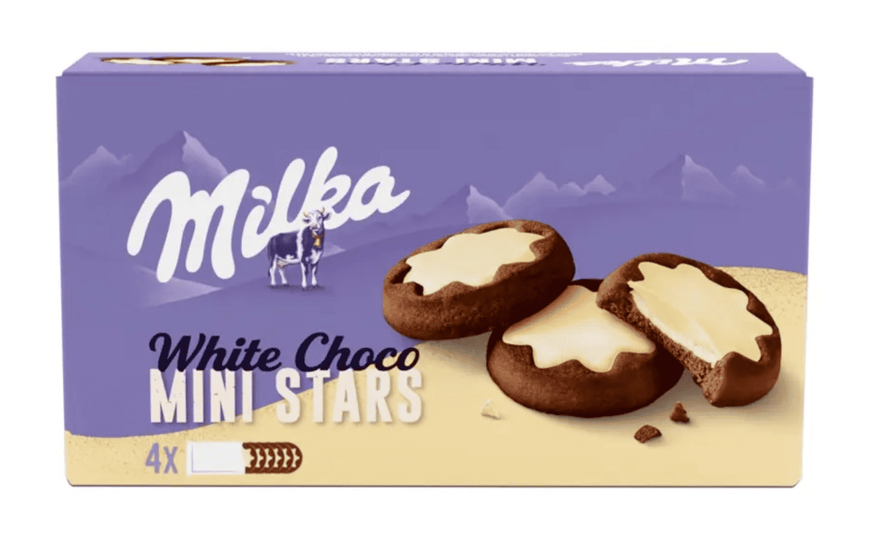 Печенье шоколадное Milka White Choco Mini Stars 150 г (2745856678)