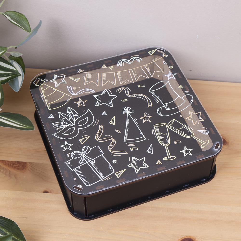 Коробка квадратная Новогодняя праздничная (6256-4) - фото 1