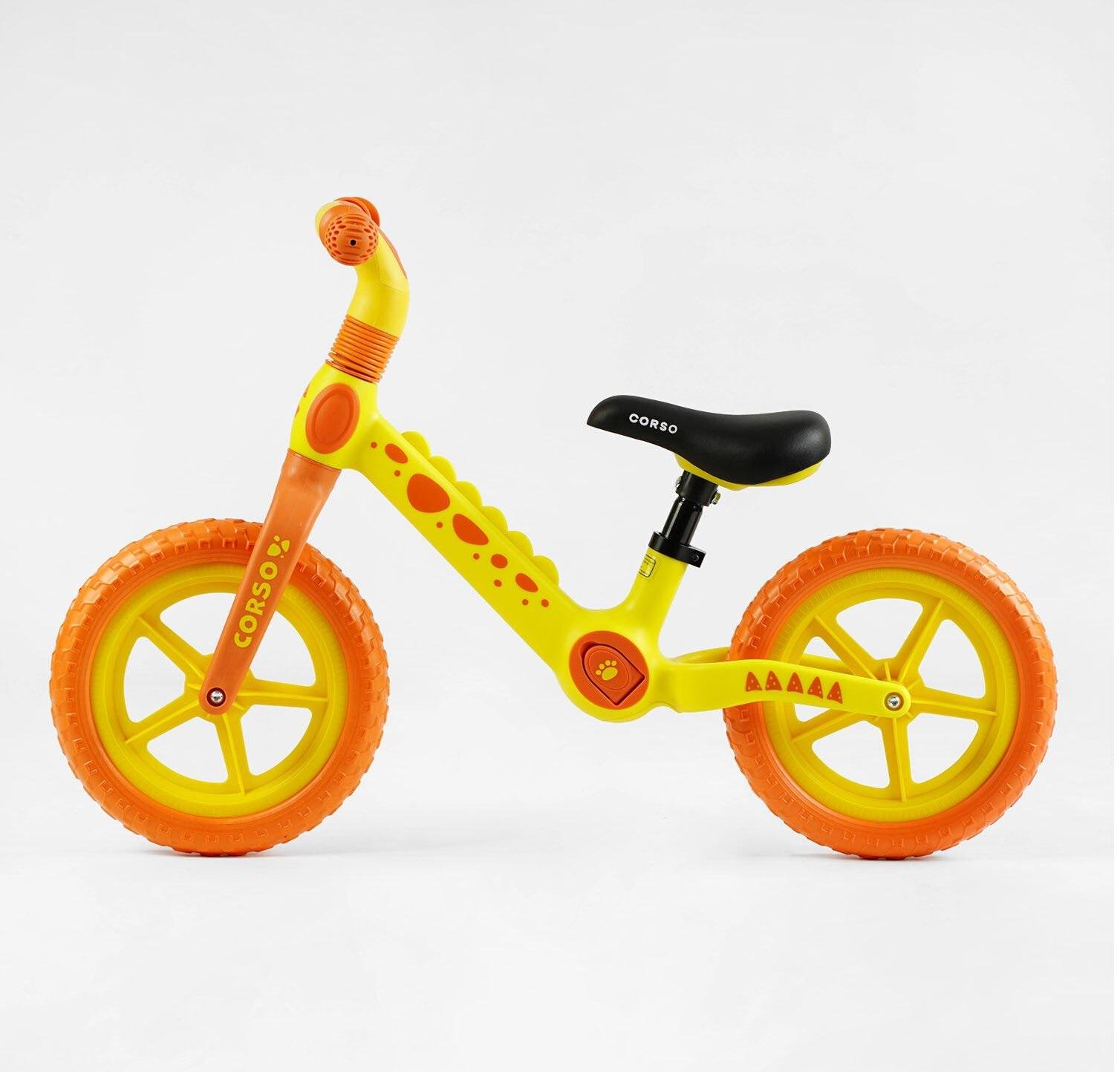 Беговел беговел Corso нейлоновая рама и вилка колеса EVA 12" Оранжевый (24381681) - фото 1