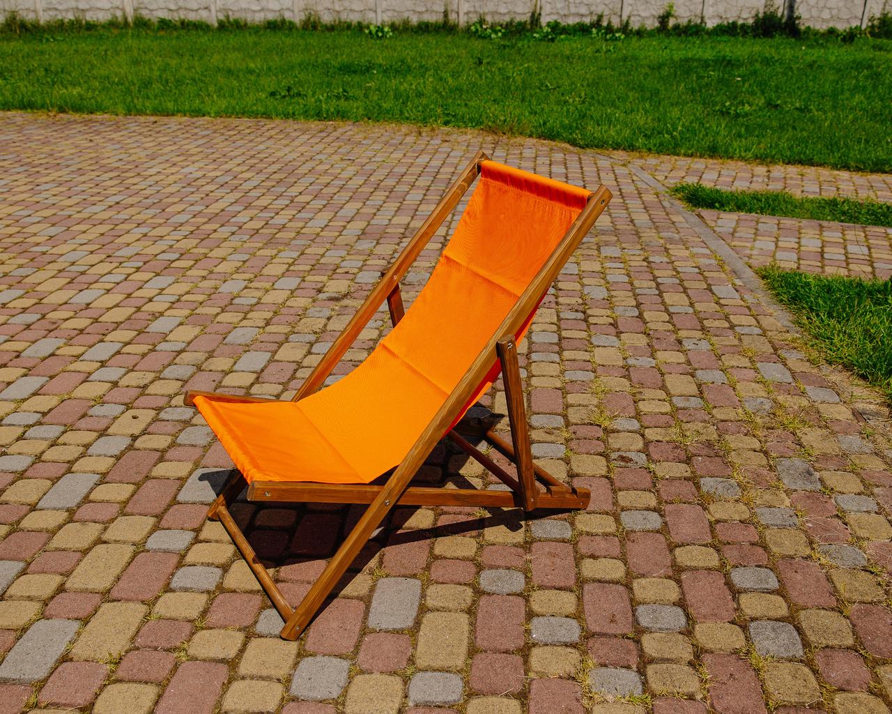 Шезлонг для дачи тканевый XRmaster Коричневый/Оранжевый (КШ-013/2) - фото 2